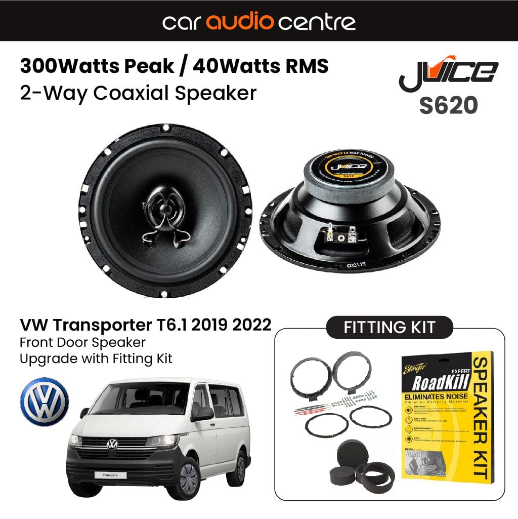 Juice Juice 6.5" 165mm 300W Speaker Upgrade Kit for VW Transporter T6.1 (2019-2022)