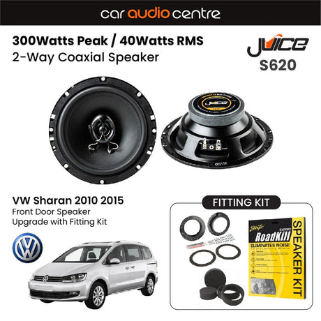 Juice Juice 6.5" 165mm 300W Speaker Upgrade Kit for VW Sharan 2010 2015