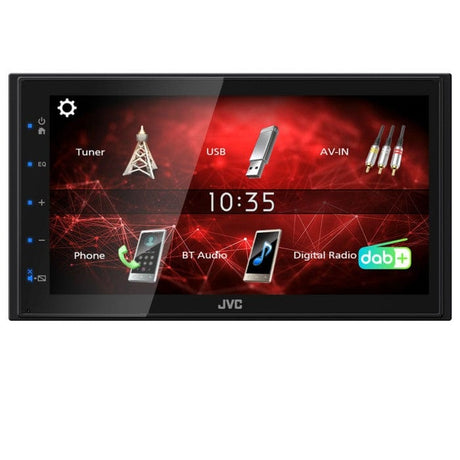 JVC Double Din Car Stereos JVC KW-M27DBT Mechless 6.8" Touchscreen Radio with Bluetooth and DAB
