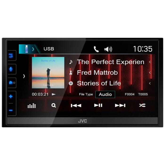JVC Double Din Car Stereos JVC KW-M785DBW 6.8" Digital Media Receiver with Apple CarPlay Android Auto and DAB+