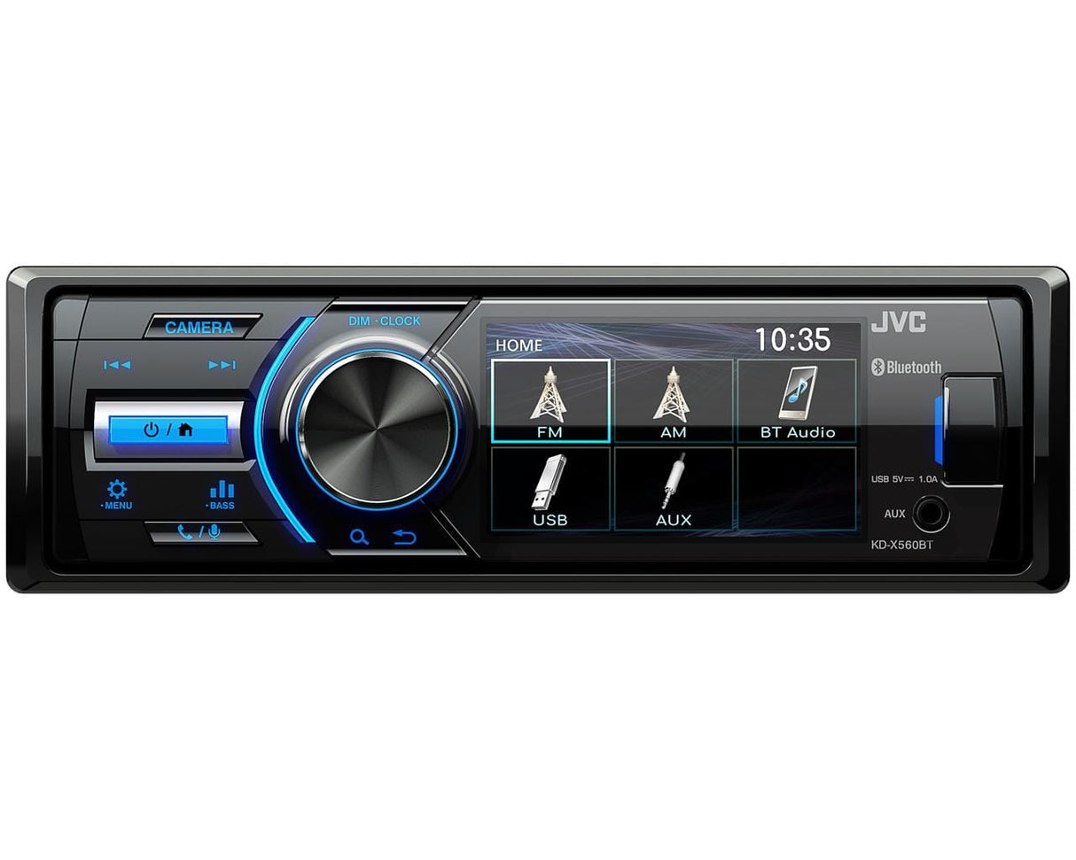 JVC Car Stereos JVC KD-X560BT Mechless Bluetooth Media Player Single Din with 3" Screen