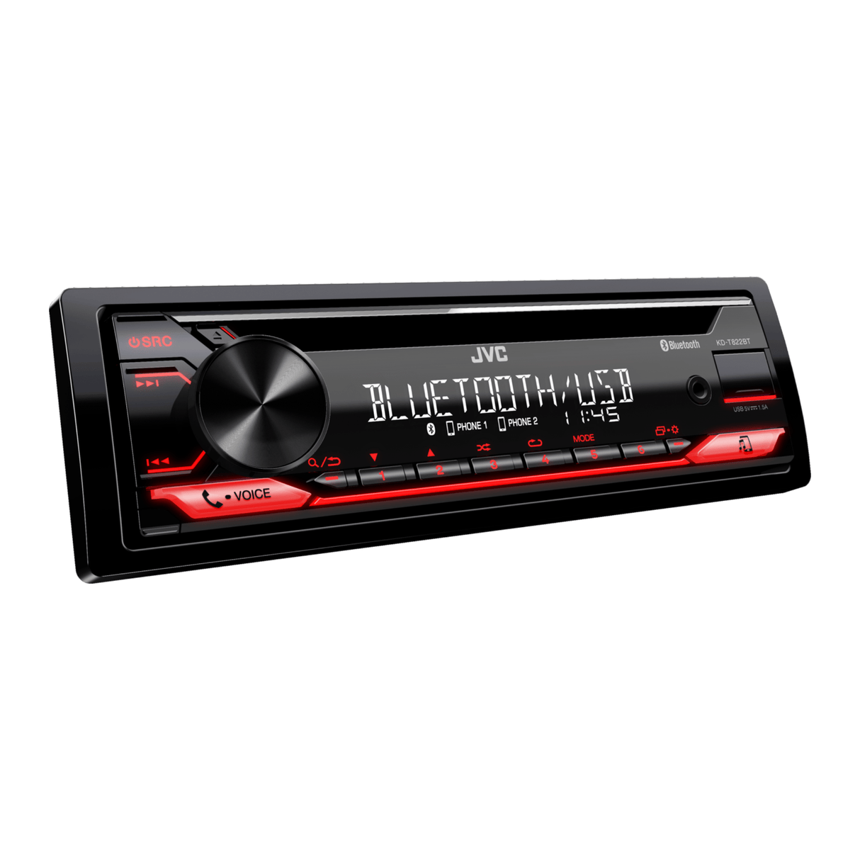 JVC Car Stereos JVC KD-T822BT CD receiver with Bluetooth Hands-Free Calling and Wireless Music Streaming