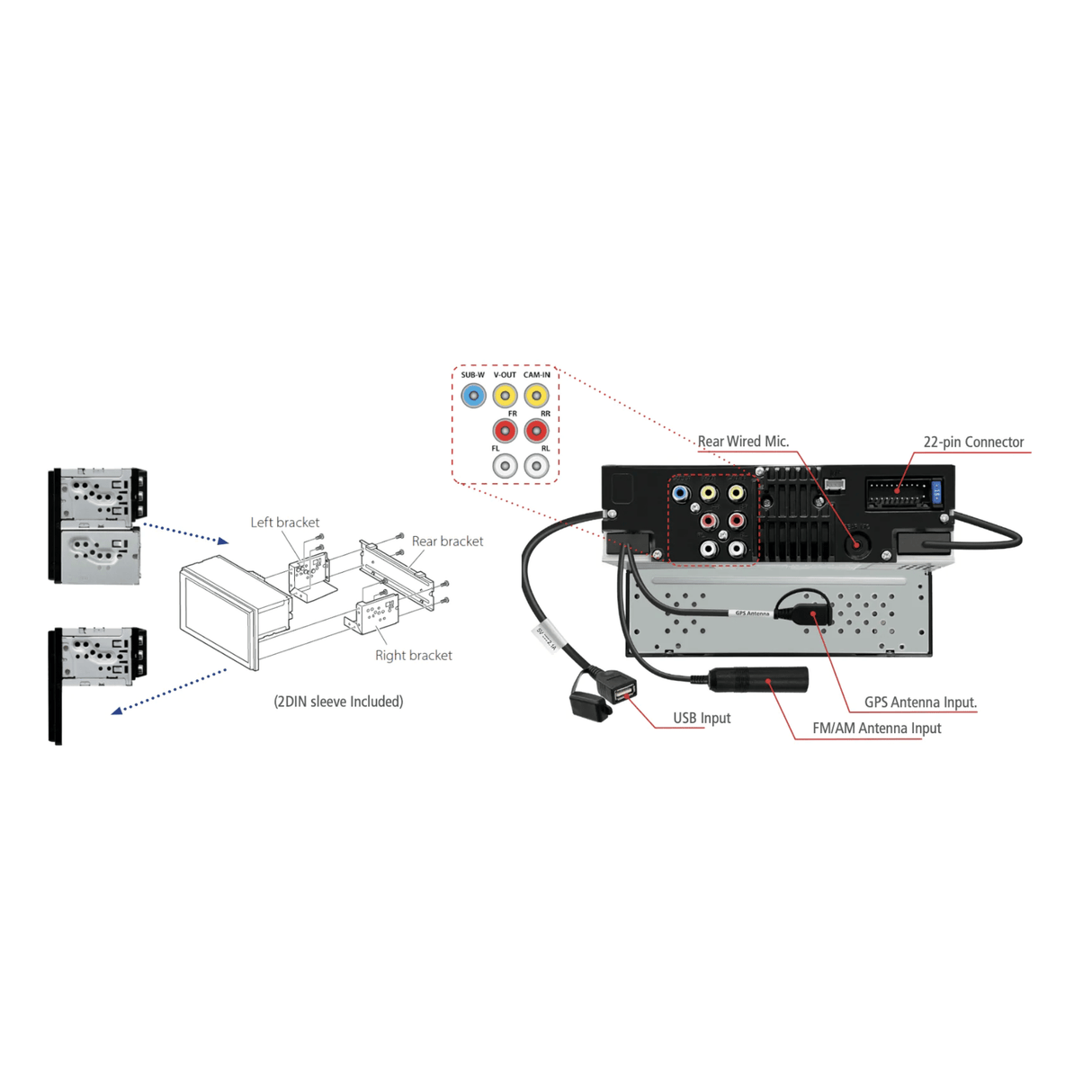 JVC JVC KW-M593BT - 6.8" Digital Multimedia Receiver with Bluetooth and Smartphone Connectivity