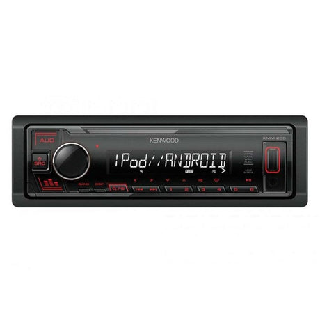 Kenwood Car Stereos Kenwood KMM-205 Mechless Digital Media Receiver with Front USB and Aux