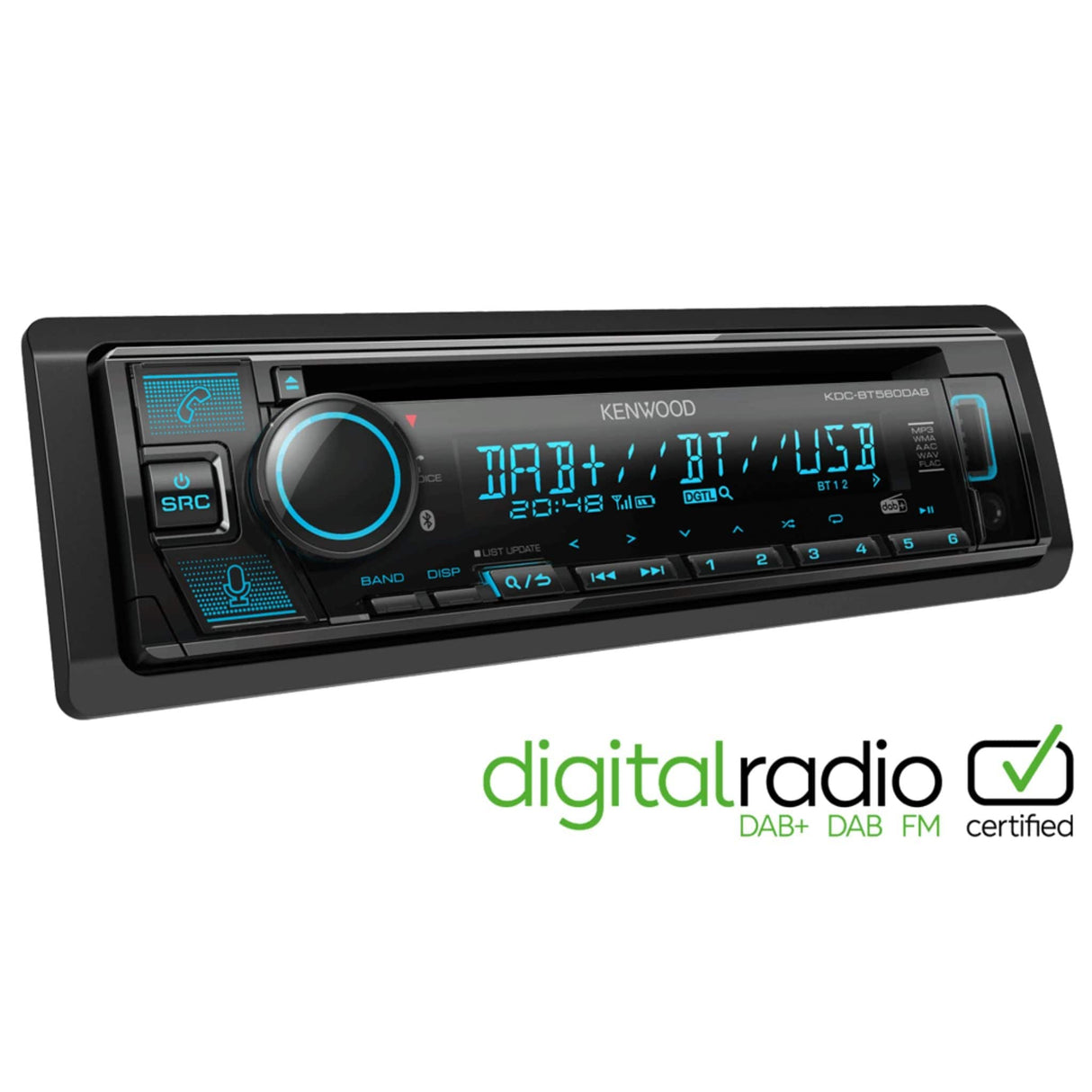 Kenwood Car Stereos Kenwood KDC-BT560DAB CD Receiver with Bluetooth & DAB+ Radio Alexa