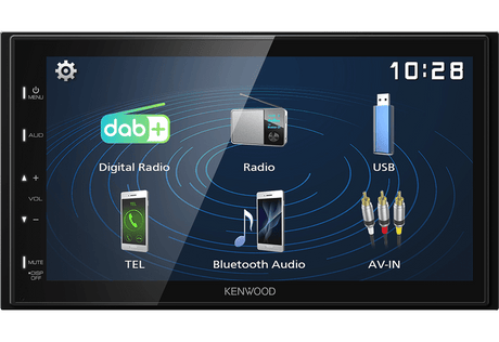 Kenwood Double Din Touchscreen Kenwood DMX-129DAB 6.8" Mechless DAB Media Receiver with Built-In Bluetooth