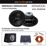 Kenwood Kenwood BX12SL-PS3017-X502 Single KFC-PS3017W 12" Subwoofer Sound Quality Bass Package with Sealed Enclosure and Amp