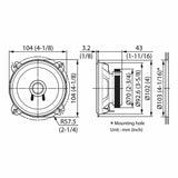 Kenwood Car Speakers Kenwood KFC-S1057 Stage Sound Series 10cm Flush Mount Dual-Cone Speaker System