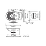 Kenwood Car Speakers Kenwood KFC-S6977EX Stage Sound Series 6" x 9" Flush Mount 3-Way 3-Speaker System
