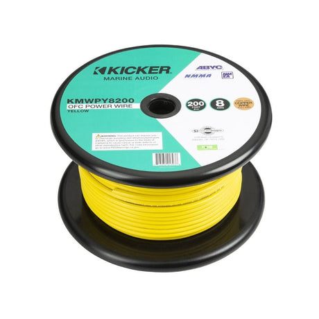 Kicker Fitting Accessories Kicker 47KMWPY8200 Marine 8AWG Yellow Power Cable Tinned OFC width 200ft / 60m