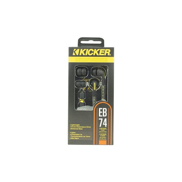 Kicker Home Audio Kicker 46EB74 In-Ear Monitors with Mic & Remote - Black