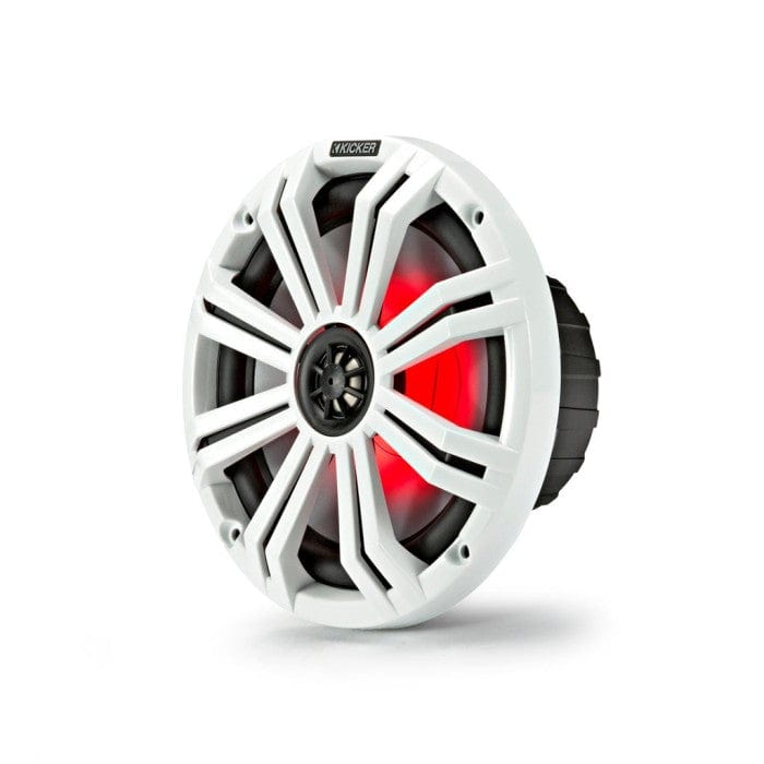 Kicker Fitting Accessories Kicker 45KM84L 8" 200 mm Coaxial Speaker System With White & Charcoal LED Grills