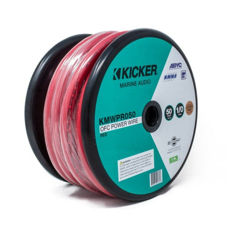 Kicker Fitting Accessories Kicker 47KMWPR050 Marine 0AWG Red Power Cable Tinned OFC width 50ft / 15m
