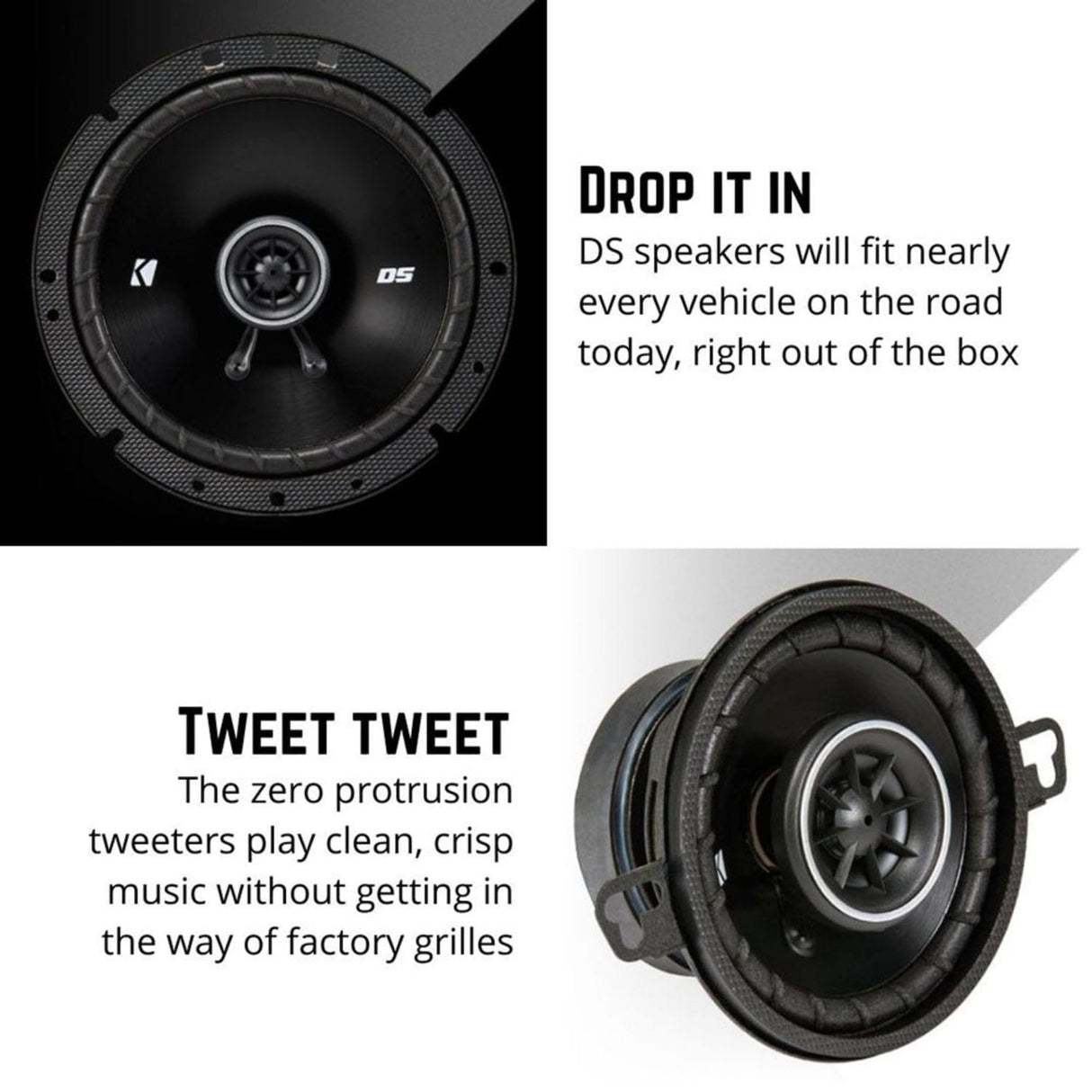 Kicker Car Speakers and Subs Kicker 43DSC4604 DS 4" x 6" 100 x 160mm Coaxial Speaker System