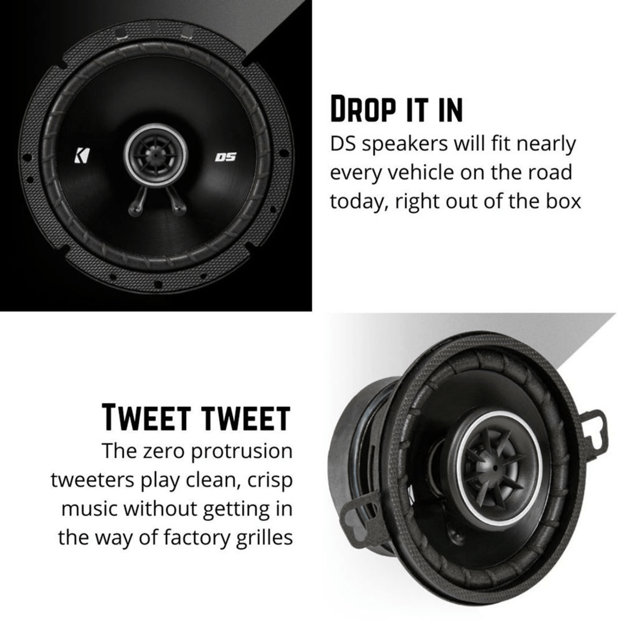Kicker Car Speakers and Subs Kicker 43DSC6504 DS 6.5" 165 mm Coaxial Speaker System