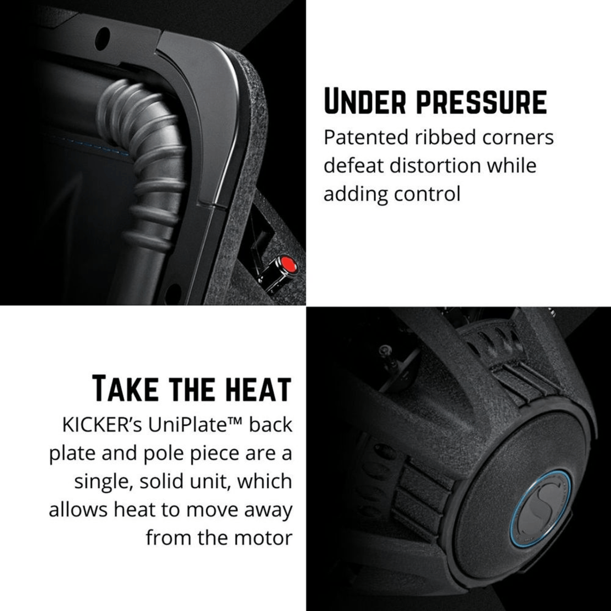 Kicker Car Subwoofers Kicker 44L7S104 Solo-Baric 10" Square Dual Voice Coil Subwoofer - 4 Ohm