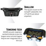 Kicker Car Subwoofers Kicker 46L7T104 10" Thin Profile Square Dual Voice Coil Subwoofer - 4-Ohm