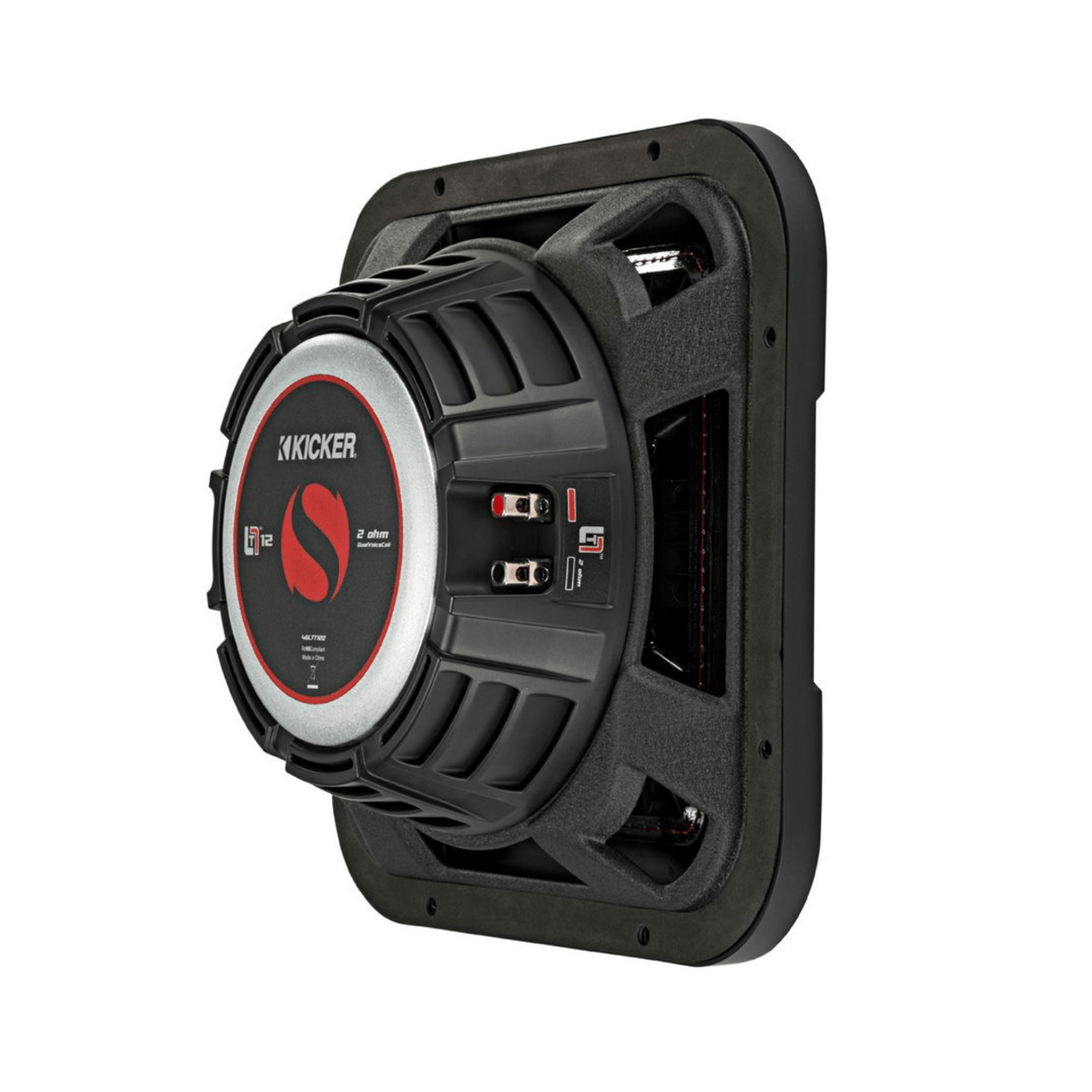 Kicker Car Subwoofers Kicker 46L7T124 12" Thin Profile Square Dual Voice Coil Subwoofer - 4-Ohm
