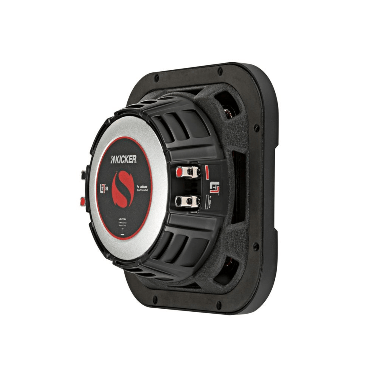 Kicker Car Subwoofers Kicker 46L7T84 8" Thin Profile Square Dual Voice Coil Subwoofer - 4 Ohm