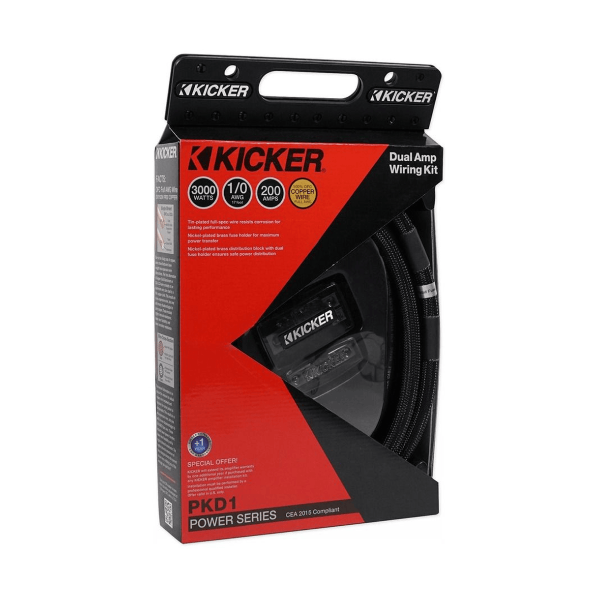 Kicker Car Amplifier Wiring Kits Kicker 46PKD1 1/0AWG 2-Channel Amp Power Kit