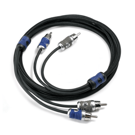 Kicker Fitting Accessories Kicker 46QI21 Q-Series 2-ch Silver Tinned OFC RCA Interconnect - 1.0M