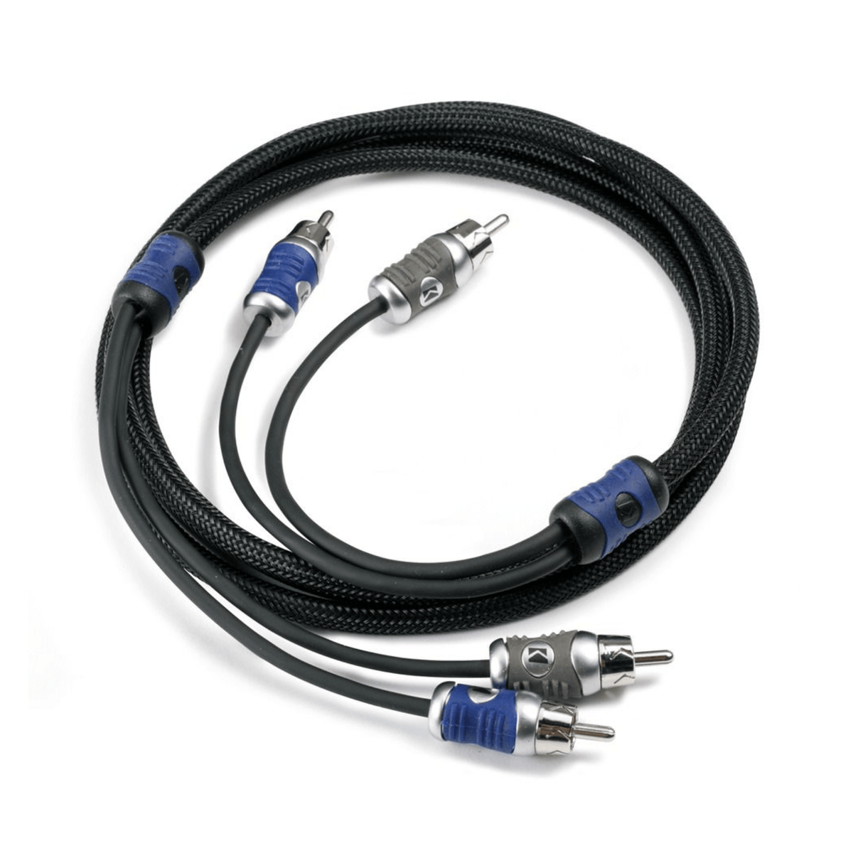 Kicker Speaker Cable Kicker 46QI25 Q-Series 2-ch Silver Tinned OFC RCA Interconnect - 5.0M