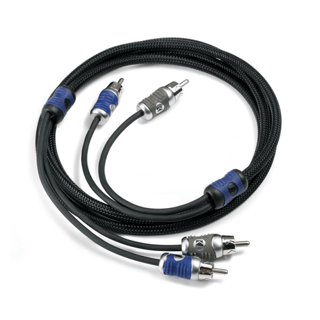 Kicker Speaker Cable Kicker 46QI25 Q-Series 2-ch Silver Tinned OFC RCA Interconnect - 5.0M