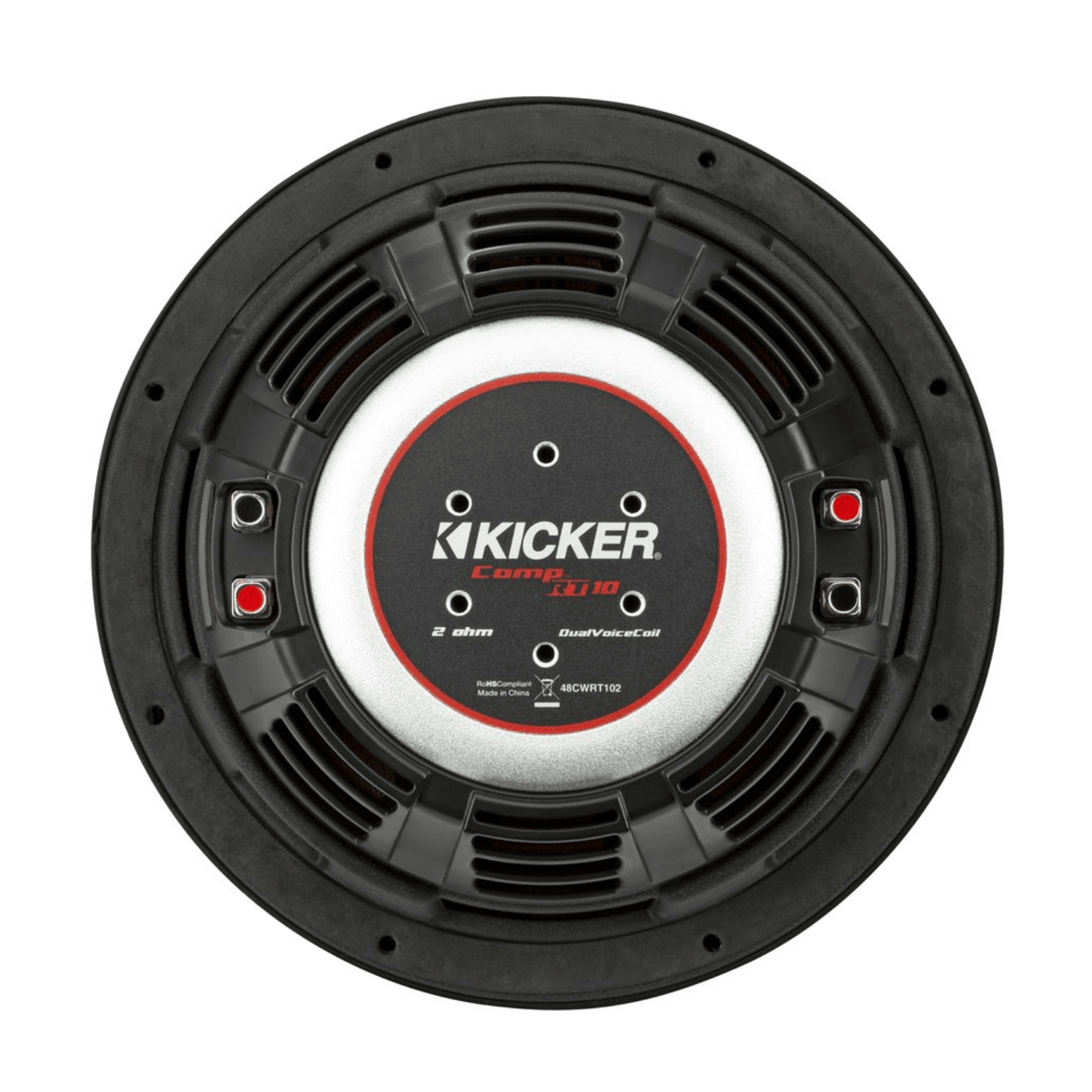 Kicker Car Subwoofers Kicker 48CWRT102 CompRT 10" Thin Profile Dual Voice Coil Subwoofer - 2 Ohm