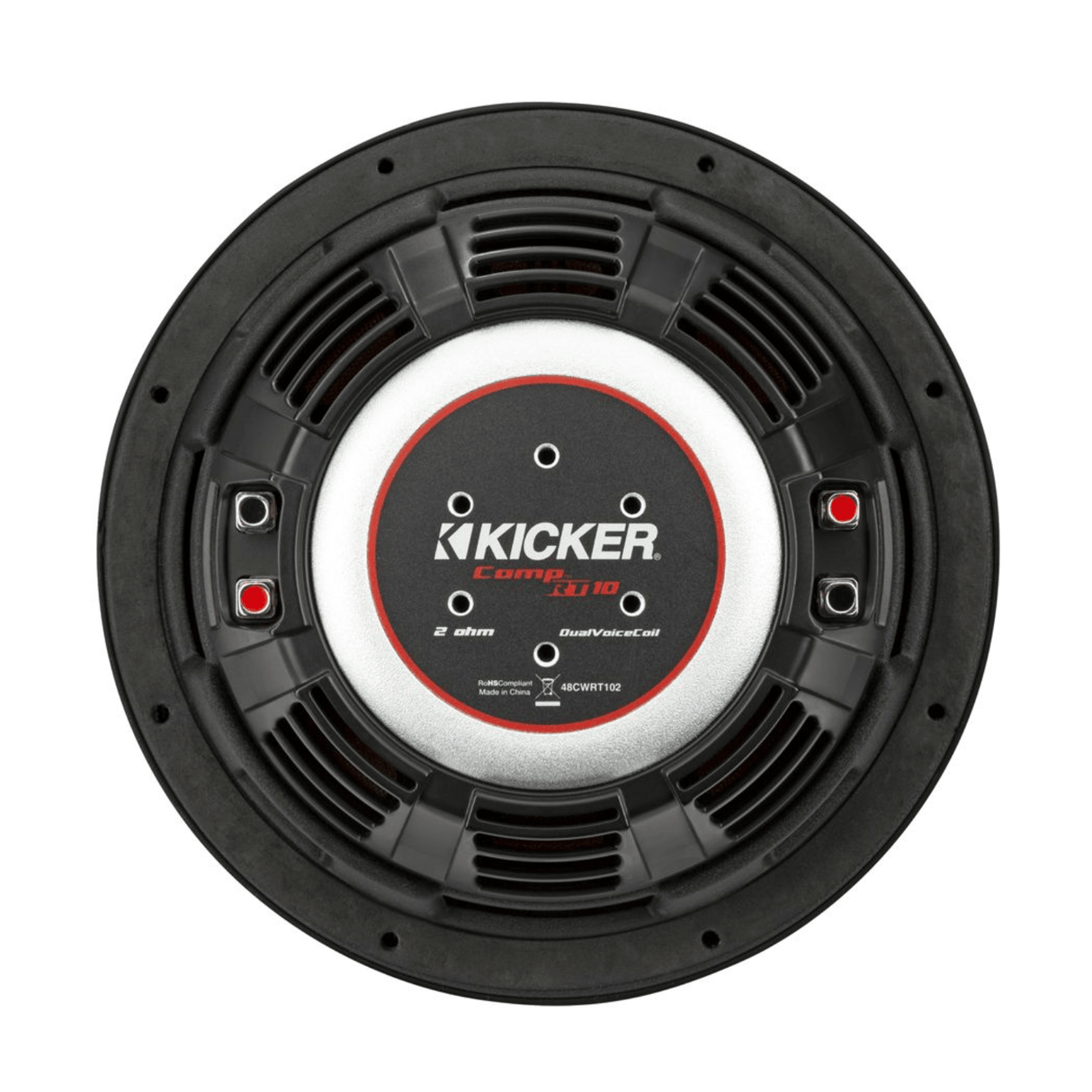 Kicker Car Subwoofers Kicker 48CWRT104 CompRT 10" Thin Profile Dual Voice Coil Subwoofer - 4 Ohm