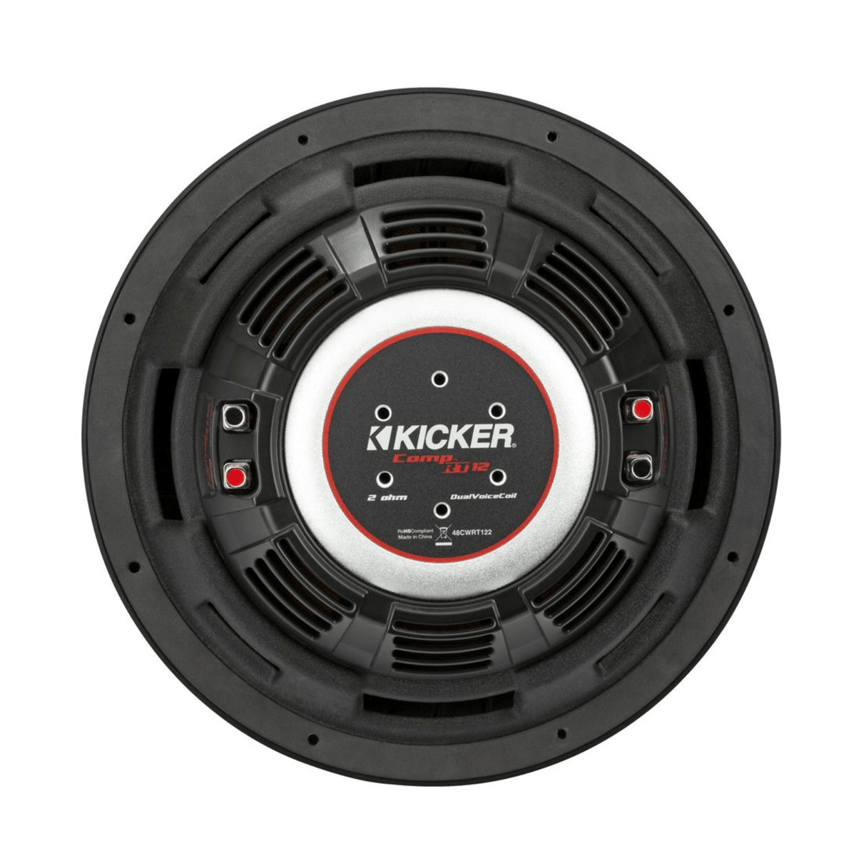 Kicker Car Subwoofers Kicker 48CWRT124 CompRT 12" Thin Profile Dual Voice Coil Subwoofer - 4 Ohm