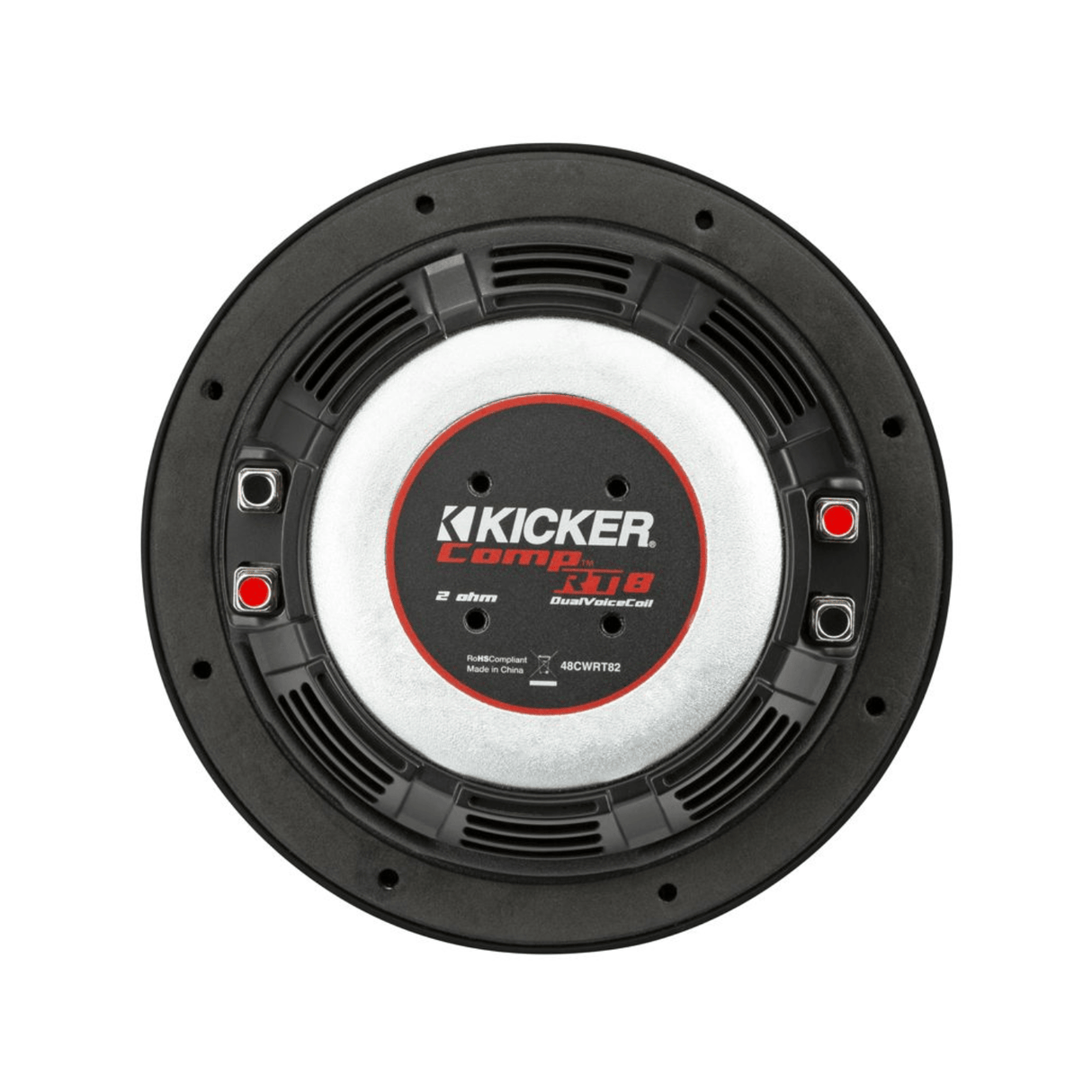 Kicker Car Subwoofers Kicker 48CWRT82 CompRT 8" Thin Profile Dual Voice Coil Subwoofer - 2 Ohm