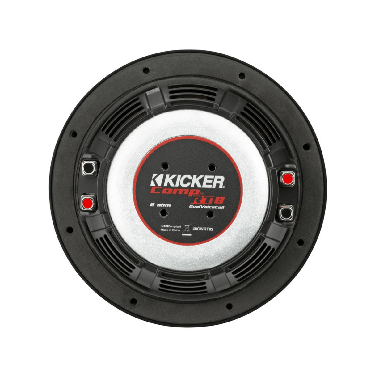 Kicker Car Subwoofers Kicker 48CWRT84 CompRT 8" Thin Profile Dual Voice Coil Subwoofer - 4 Ohm