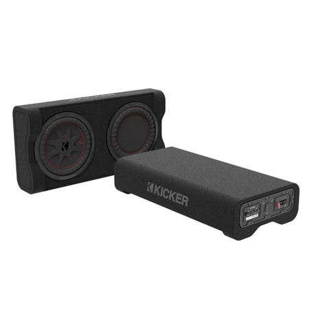 Kicker Enclosed Subwoofers Kicker KA51PTRTP10 Powered CompRT 10" Down Firing Loaded Enclosure