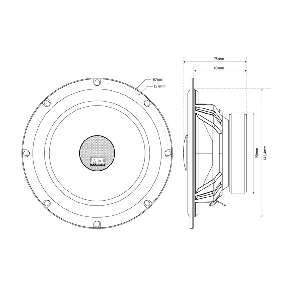 MTX Car Speakers MTX TX465C TX4 6.5" (165 mm) 2-way Coaxial Speakers