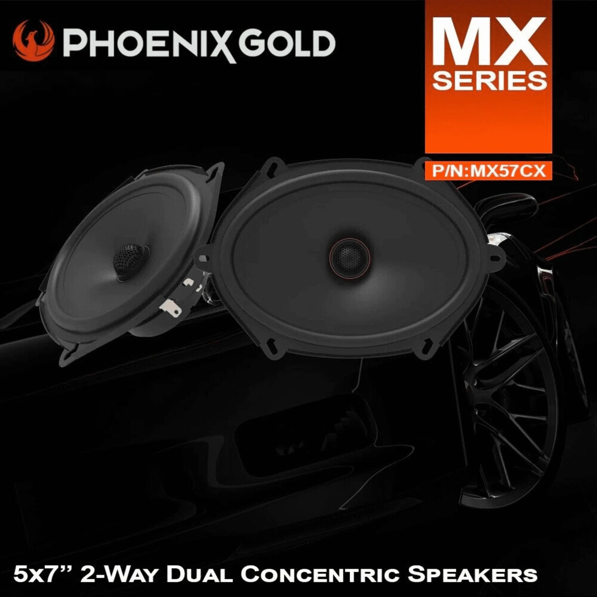 Phoenix Gold Phoenix Gold MX57CX - 5x7" Dual Concentric Shallow Mount Coaxial Speakers