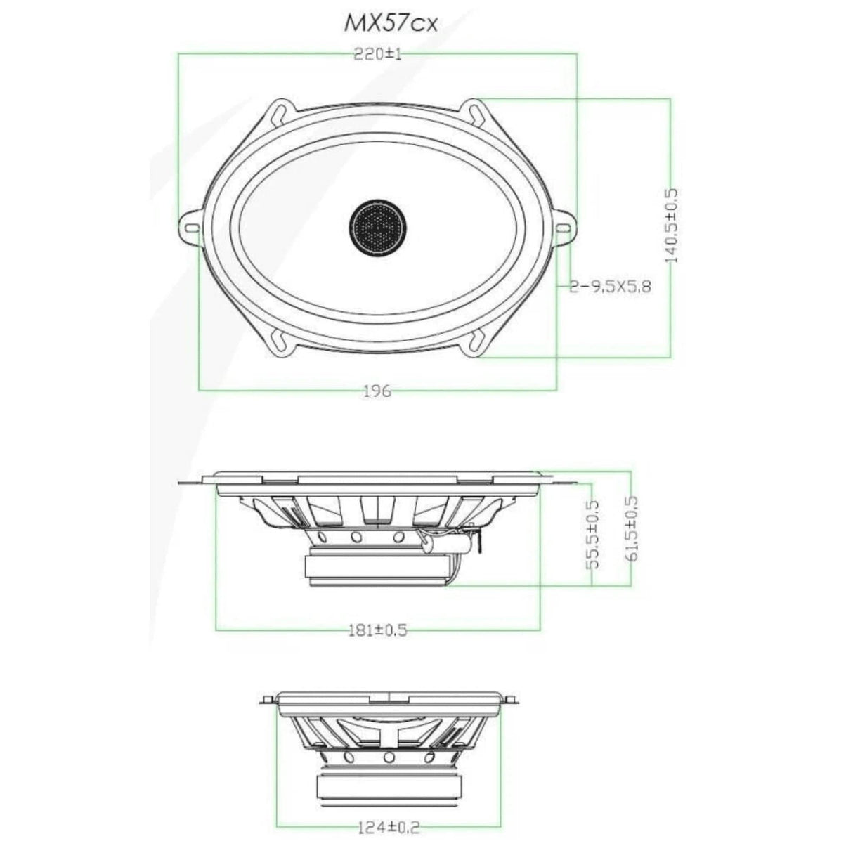 Phoenix Gold Phoenix Gold MX57CX - 5x7" Dual Concentric Shallow Mount Coaxial Speakers