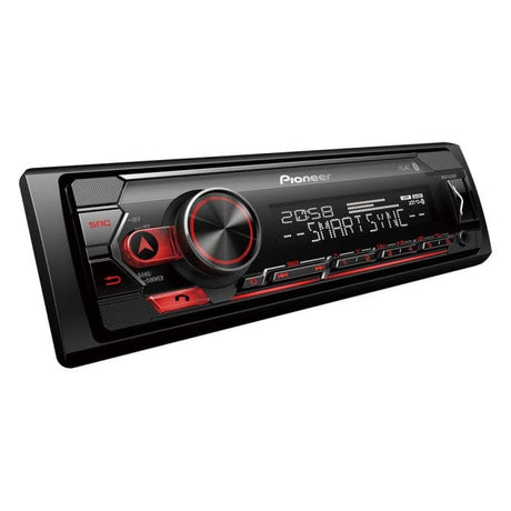 Pioneer Car Stereos Pioneer MVH-S420BT Single Din receiver with Bluetooth, Red Illumination, USB, AUX and Spotify