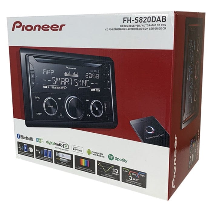 Pioneer Car Stereos Pioneer FH-S820DAB Double Din Car CD Tuner with Bluetooth, USB, DAB Digital Radio