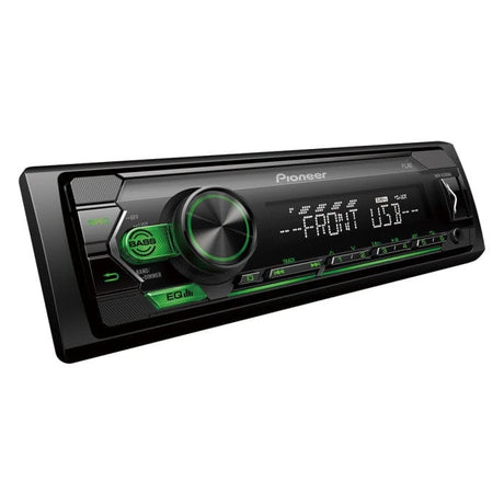 Pioneer Car Stereos Pioneer MVH-S120UBG Mechless Car Stereo RDS tuner with USB and AUX in Green Illumination