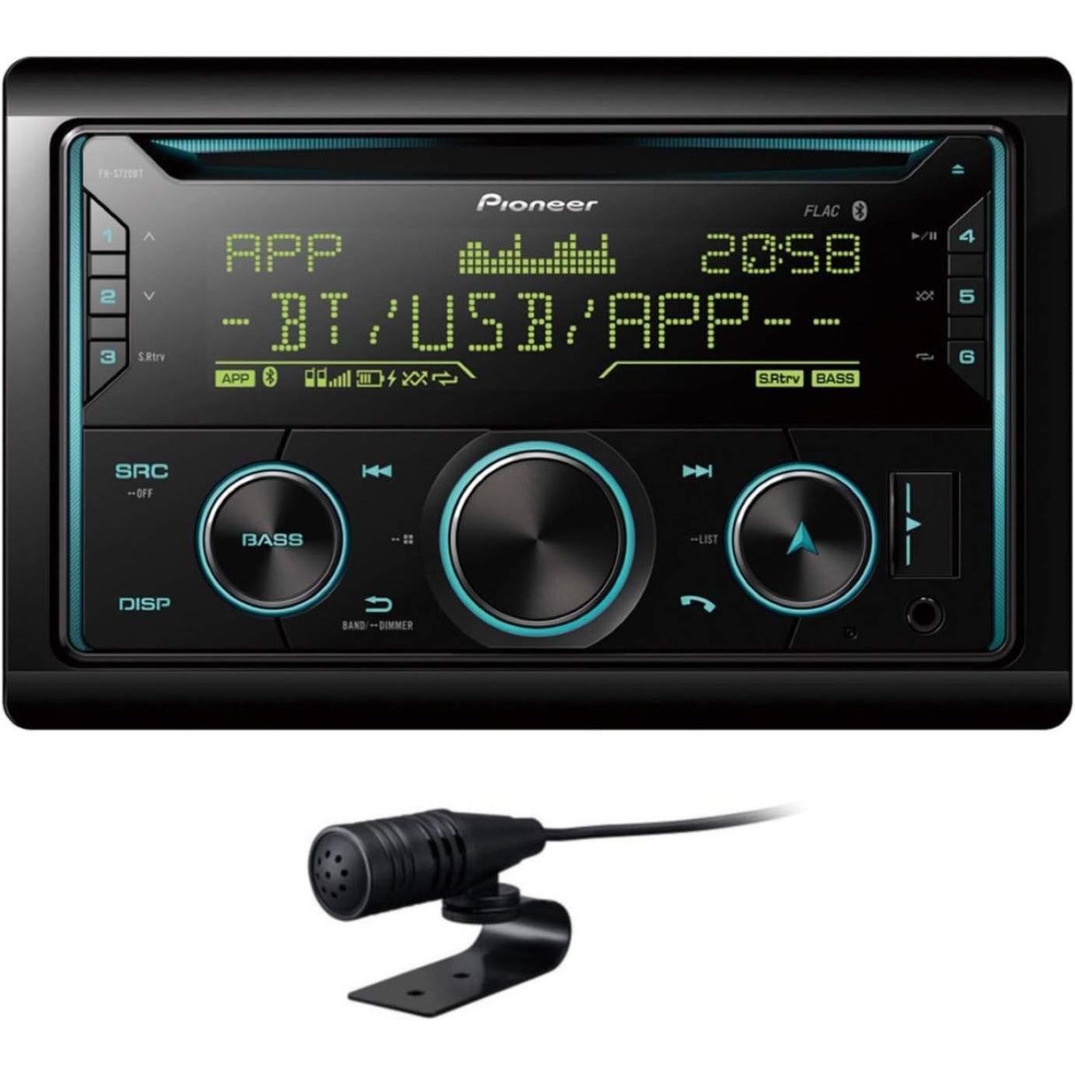 Pioneer Car Stereos Pioneer FH-S720BT Double Din stereo with built in bluetooth USB and AUX