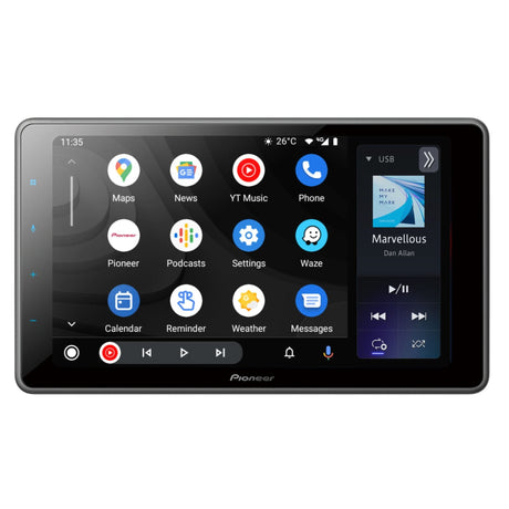 Pioneer Double Din Touchscreen Pioneer SPH-EVO950DAB-1D Floating 9" Stereo with Apple Car Play Android Auto *COMES WITH SINGLE DIN CAGE*