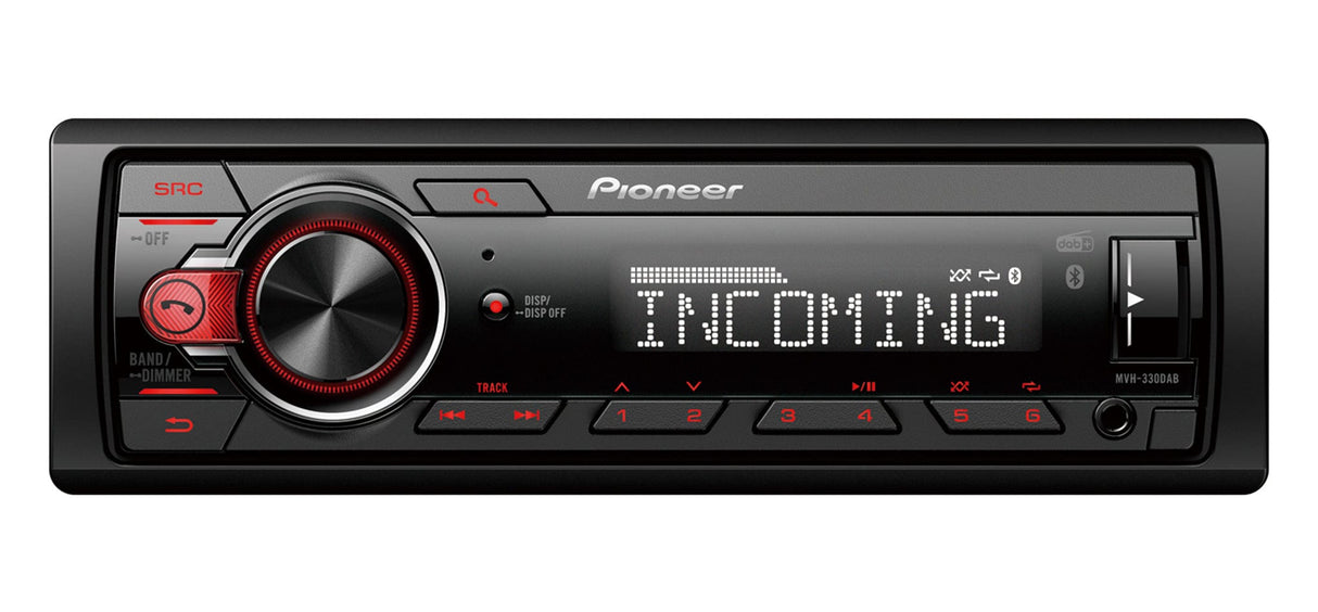 Pioneer Car Stereos Pioneer MVH-330DAB Single Din Stereo with DAB Bluetooth USB and Compatible with Android Devices