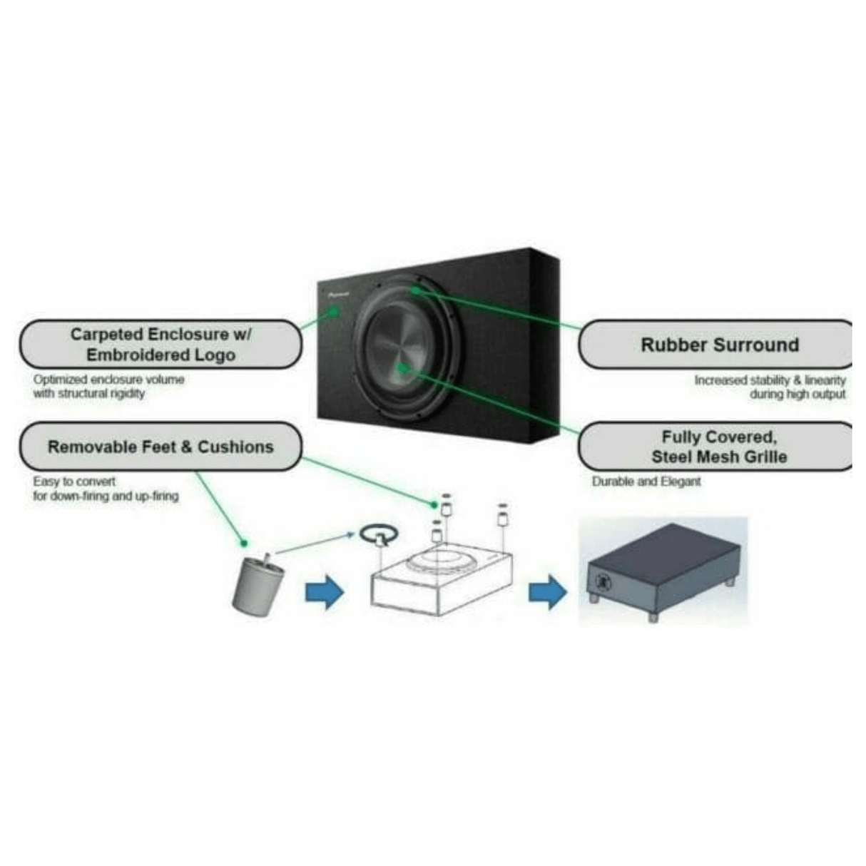 Pioneer Pioneer TS-A2000LB 8" Subwoofer & Enclosure