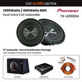 Pioneer Pioneer BX10PL-TSA250-GMD8701 Single TS-A250D4 10" Subwoofer Sound Quality Bass Package with Sealed Enclosure and Amp