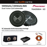 Pioneer Sub and Amp Packages Pioneer BX210P-TSA250-GMD9701 Double TS-A250D4 10" Subwoofer Performance Bass Package with Ported Enclosure and Amp