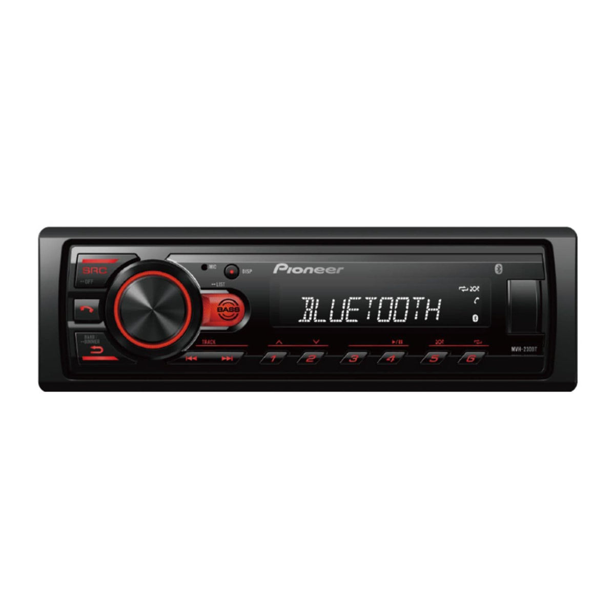 Pioneer Car Stereos Pioneer MVH-230BT Car Stereo Receiver with Bluetooth Red Illumination