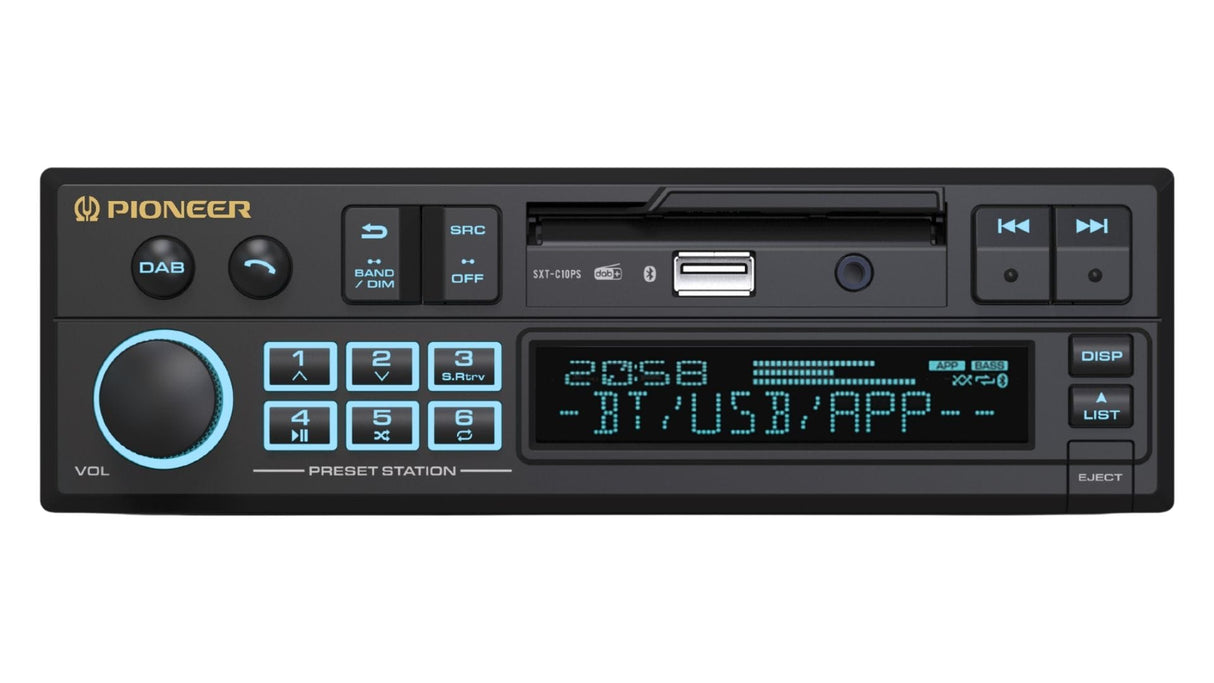 Pioneer Car Stereos Pioneer SXT-C10PS Retro Car Head Unit – DAB+, USB, AUX & Bluetooth Audio