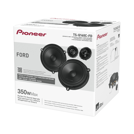 Pioneer Car Speakers Pioneer TS-Q160C-FD 6.5" 2-Way Component System 350W for Ford Jaguar Land Rover Mazda