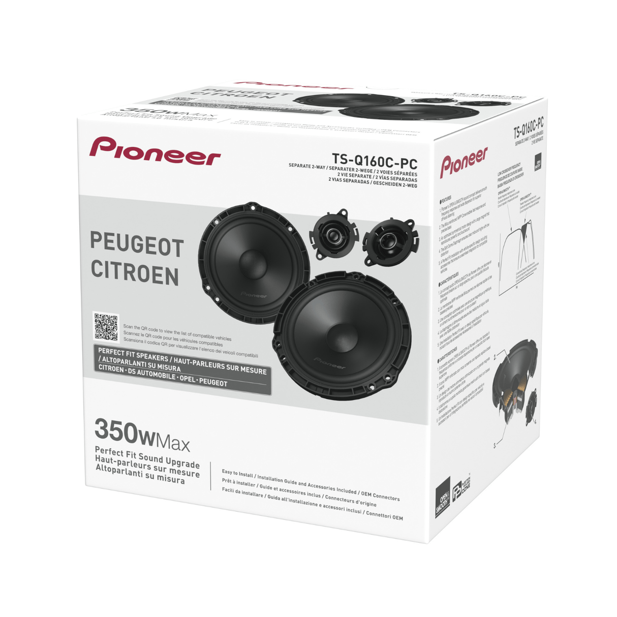 Pioneer Car Speakers Pioneer TS-Q160C-PC 6.5" 350W 2-Way Component Speaker System For Opel Vauxhall