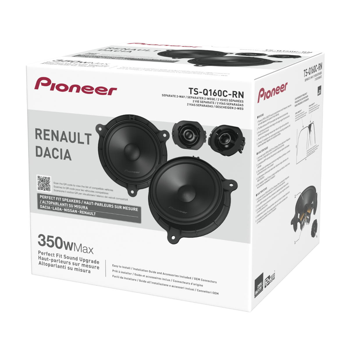 Pioneer Car Speakers Pioneer TS-Q160C-RN 6.5" 350W 2-Way Component Speaker System For Renault